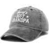 imageDALIX Worlds Best Grandpa Hat Vintage Cap Gift Washed CottonWashed Denim Black
