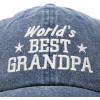 imageDALIX Worlds Best Grandpa Hat Vintage Cap Gift Washed CottonWashed Denim Navy Blue
