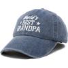imageDALIX Worlds Best Grandpa Hat Vintage Cap Gift Washed CottonWashed Denim Navy Blue