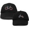 imageDALIX Father Son Bicycle Tricycle Matching Ball Cap Embroidered Hat SetBlack
