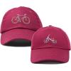 imageDALIX Father Son Bicycle Tricycle Matching Ball Cap Embroidered Hat SetMaroon