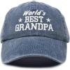 imageDALIX Worlds Best Grandpa Hat Vintage Cap Gift Washed CottonWashed Denim Navy Blue