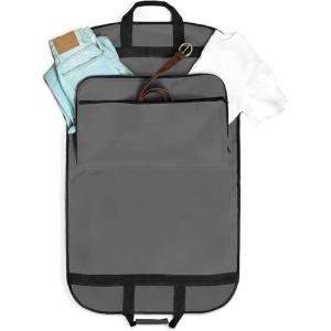 imageDALIX 39quot Garment Bag Cover Suits Dresses Clothing Foldable Shoe Pocket in Navy BlueGray