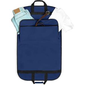 imageDALIX 39quot Garment Bag Cover Suits Dresses Clothing Foldable Shoe Pocket in Navy BlueNavy Blue