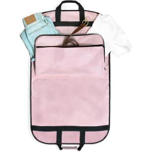 imageDALIX 39quot Garment Bag Cover Suits Dresses Clothing Foldable Shoe Pocket in Navy BluePink