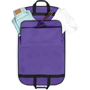 imageDALIX 39quot Garment Bag Cover Suits Dresses Clothing Foldable Shoe Pocket in Navy BluePurple