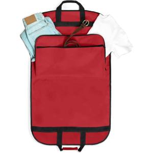 imageDALIX 39quot Garment Bag Cover Suits Dresses Clothing Foldable Shoe Pocket in Navy BlueRed