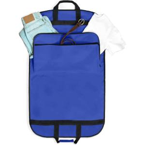 imageDALIX 39quot Garment Bag Cover Suits Dresses Clothing Foldable Shoe Pocket in Navy BlueRoyal Blue