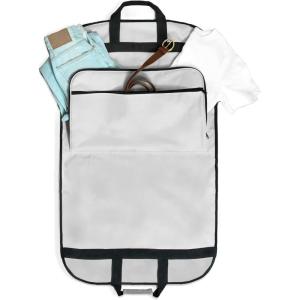 imageDALIX 39quot Garment Bag Cover Suits Dresses Clothing Foldable Shoe Pocket in Navy BlueWhite