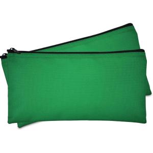 imageDALIX Bank Bags Money Pouch Secur Deposit Utility Zipper Coin Bag Red 2 PackDark Green