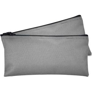 imageDALIX Bank Bags Money Pouch Secur Deposit Utility Zipper Coin Bag Red 2 PackGray