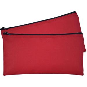 imageDALIX Bank Bags Money Pouch Secur Deposit Utility Zipper Coin Bag Red 2 PackRed