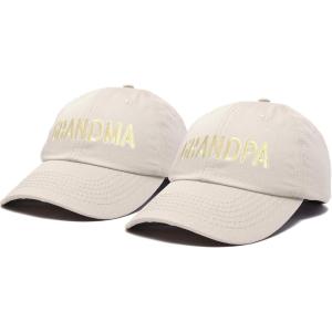 imageDALIX Matching Grandma and Grandpa Ball Cap Embroidered Hat SetBeige