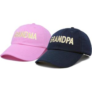imageDALIX Matching Grandma and Grandpa Ball Cap Embroidered Hat SetNavy Blue  Pink