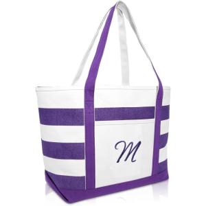 imageDALIX Monogrammed Beach Bag and Totes for Women Personalized Gifts Purple A  ZM