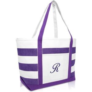 imageDALIX Monogrammed Beach Bag and Totes for Women Personalized Gifts Purple A  ZR