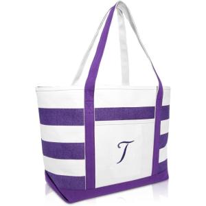 imageDALIX Monogrammed Beach Bag and Totes for Women Personalized Gifts Purple A  ZT