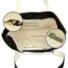imageDALIX Small Stripe Tote Deluxe Shoulder Bag Cotton Canvas in Navy BlueBlack