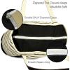 imageDALIX Small Stripe Tote Deluxe Shoulder Bag Cotton Canvas in Navy BlueBlack