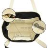 imageDALIX Small Stripe Tote Deluxe Shoulder Bag Cotton Canvas in Navy BlueBlack