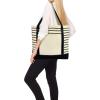 imageDALIX Small Stripe Tote Deluxe Shoulder Bag Cotton Canvas in Navy BlueBlack