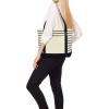 imageDALIX Small Stripe Tote Deluxe Shoulder Bag Cotton Canvas in Navy BlueBlack