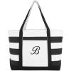 imageDALIX Striped Beach Bag Tote Bags Canvas Personalized Black Ballent Letter A  ZB