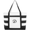 imageDALIX Striped Beach Bag Tote Bags Canvas Personalized Black Ballent Letter A  ZD