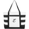imageDALIX Striped Beach Bag Tote Bags Canvas Personalized Black Ballent Letter A  ZE