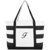 imageDALIX Striped Beach Bag Tote Bags Canvas Personalized Black Ballent Letter A  ZF