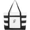 imageDALIX Striped Beach Bag Tote Bags Canvas Personalized Black Ballent Letter A  ZG