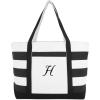 imageDALIX Striped Beach Bag Tote Bags Canvas Personalized Black Ballent Letter A  ZH