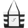 imageDALIX Striped Beach Bag Tote Bags Canvas Personalized Black Ballent Letter A  ZJ