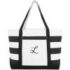 imageDALIX Striped Beach Bag Tote Bags Canvas Personalized Black Ballent Letter A  ZL