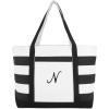 imageDALIX Striped Beach Bag Tote Bags Canvas Personalized Black Ballent Letter A  ZN