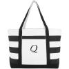 imageDALIX Striped Beach Bag Tote Bags Canvas Personalized Black Ballent Letter A  ZQ