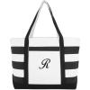 imageDALIX Striped Beach Bag Tote Bags Canvas Personalized Black Ballent Letter A  ZR