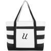 imageDALIX Striped Beach Bag Tote Bags Canvas Personalized Black Ballent Letter A  ZU