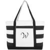 imageDALIX Striped Beach Bag Tote Bags Canvas Personalized Black Ballent Letter A  ZW