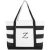 imageDALIX Striped Beach Bag Tote Bags Canvas Personalized Black Ballent Letter A  ZZ