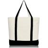 image22quot Heavy Duty Cotton Canvas Tote Bag ZipperedBlack