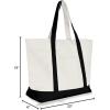 image22quot Heavy Duty Cotton Canvas Tote Bag ZipperedBlack