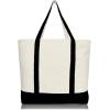 image22quot Heavy Duty Cotton Canvas Tote Bag ZipperedBlack