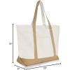 image22quot Heavy Duty Cotton Canvas Tote Bag ZipperedBrown