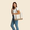 image22quot Heavy Duty Cotton Canvas Tote Bag ZipperedBrown