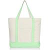 image22quot Heavy Duty Cotton Canvas Tote Bag ZipperedMint Green