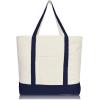 image22quot Heavy Duty Cotton Canvas Tote Bag ZipperedNavy Blue