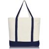 image22quot Heavy Duty Cotton Canvas Tote Bag ZipperedNavy Blue