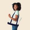 image22quot Heavy Duty Cotton Canvas Tote Bag ZipperedNavy Blue