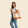 image22quot Heavy Duty Cotton Canvas Tote Bag ZipperedOrange